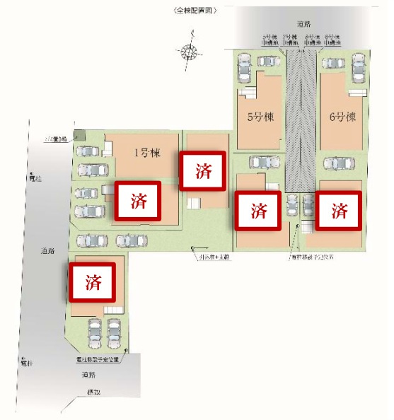 八潮市　八潮7丁目　新築戸建　全8棟の区画図|区画図です