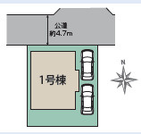 平塚市横内　新築戸建　全1棟1号棟の区画図
