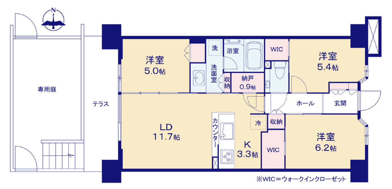 『弊社媒介』シティテラス横濱長津田【仲介手数料半額】の間取り