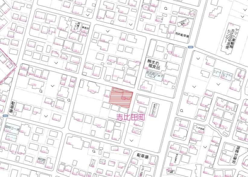 都城市志比田町の売地の土地図
