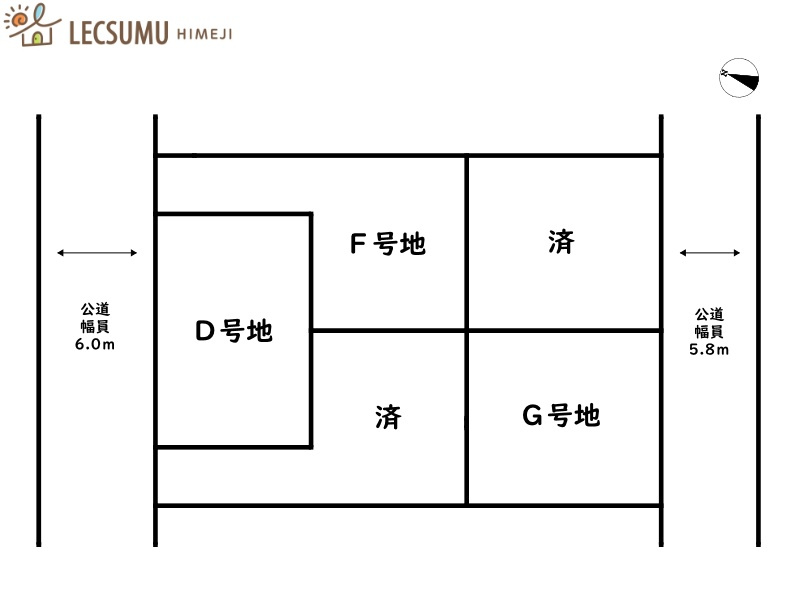 姫路市網干区北新在家／５区画の区画図