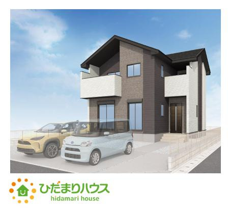 【完成予想図】 | 水戸市東台1期　新築戸建　3号棟 | 暗めの外観はクールで洗練された印象を与えることができます。