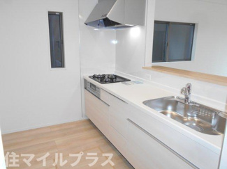 【キッチン】 | 郡山市大槻町三角田新築一戸建て5棟 | コンパクトなキッチンで掃除もラクラク