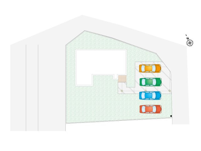 《堀米9期　敷地面積：361.74㎡(109.42坪)》100坪超！お車4台並列駐車可能です！洗車道具やアウトドア用品をしまう物入も設置できる広さがあるので、アウトドア好きのご家庭にもおすすめです！