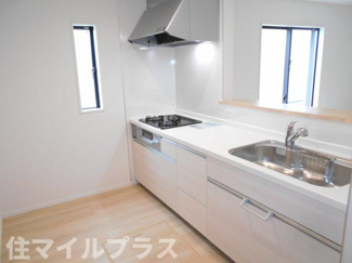 【キッチン】 | 郡山市賀庄新築一戸建て3棟 | コンパクトなキッチンで掃除もラクラク