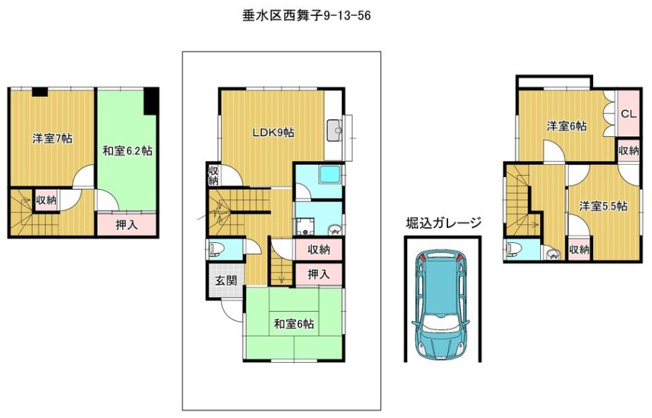 【間取り】 | 西舞子９丁目　中古戸建