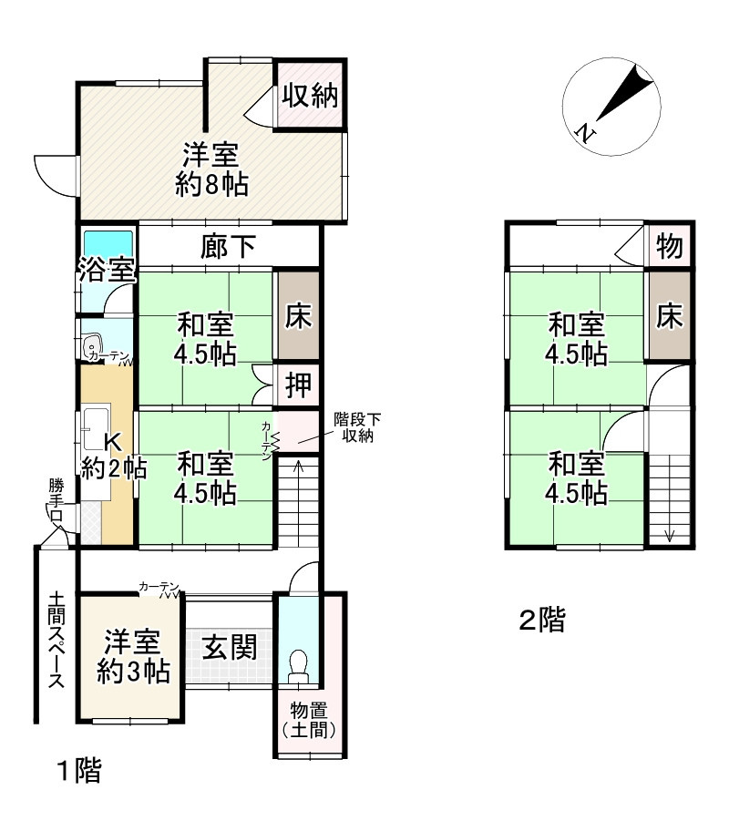 近江八幡市安土町上出　中古戸建の間取り