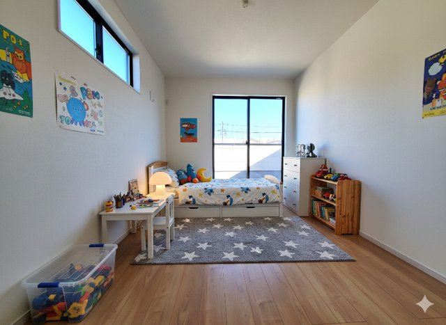 三郷市　高州2丁目　新築戸建　　全1棟の洋室|大きな窓は陽当りにに加えて通気性能を上げてくれます　※家具をCGで加工しており、家具付き販売ではございません。