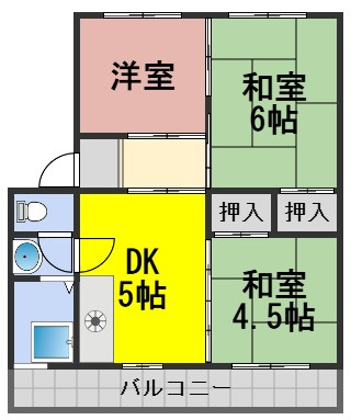 大洋ハイツ2棟の間取り