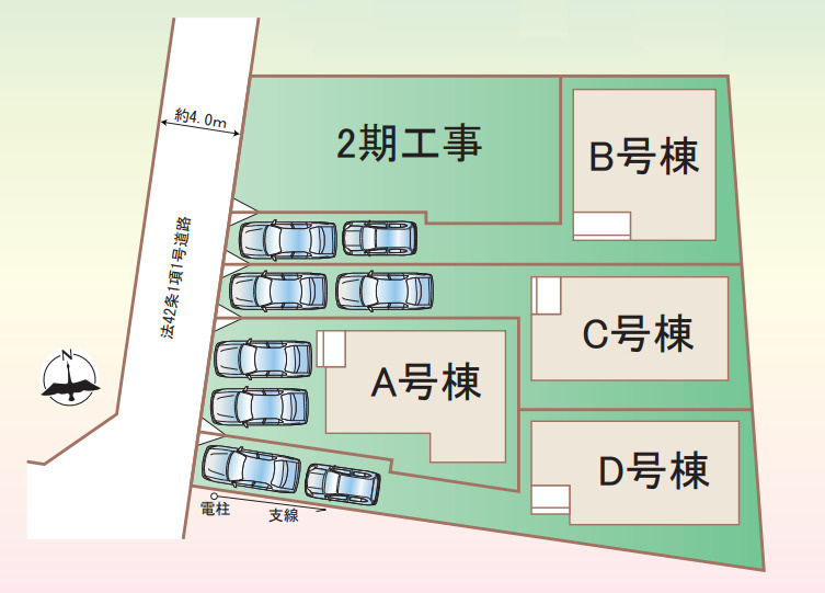 茅ヶ崎市東海岸南4丁目　新築戸建　全5棟B号棟の区画図