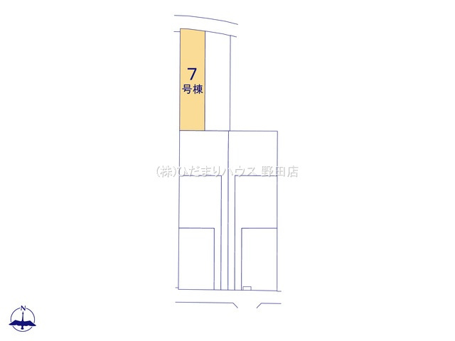 野田木間ケ瀬第2　新築戸建　7号棟の区画図|一方 ： 北 3.87m 公道