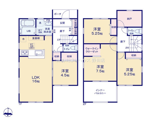 野田木間ケ瀬第2　新築戸建　8号棟の間取り|4SLDK+WIC