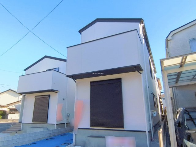 ふじみ野市元福岡２丁目の新築一戸建の外観|LDK21帖、上部に吹抜けがあり、開放的なリビング♪