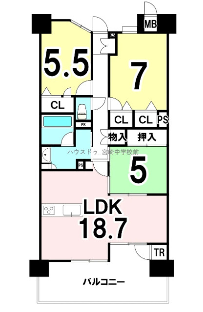 ヴァンデュールパレス神宮東の間取り