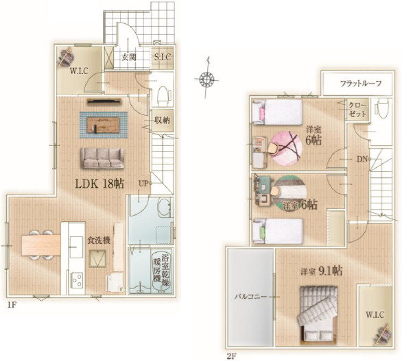小学校が近くて通学便利の間取り|3LDK
