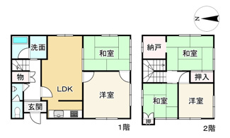 【間取り】 | 近江八幡市北津田町　中古戸建