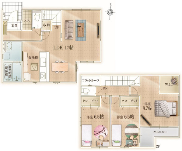 スーパー近くて買い物しやすいの間取り|3LDK