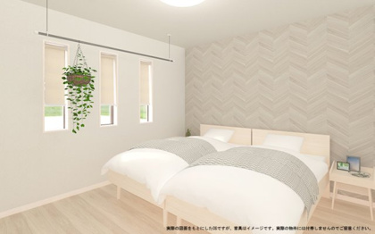 【完成予想図】 | 【4号棟　主寝室イメージ】
※画像は設計図面を基に作成したイメージです