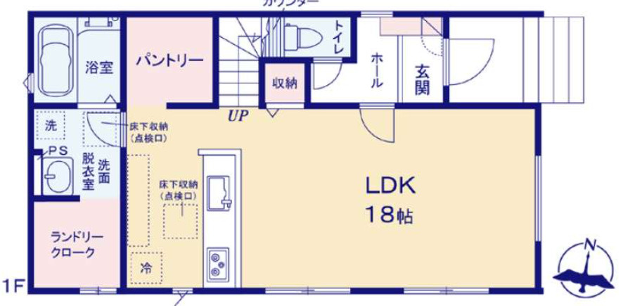 【仲介手数料無料】所沢市小手指南１期全２棟２号棟　所沢の新築なら西武ハウジングの間取り