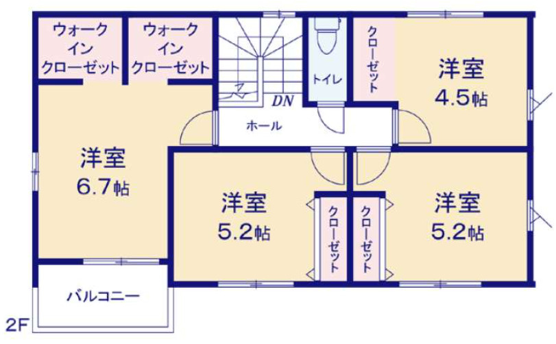 【仲介手数料無料】所沢市小手指南１期全２棟２号棟　所沢の新築なら西武ハウジングの間取り