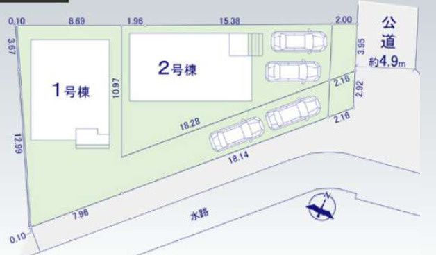 【仲介手数料無料】所沢市小手指南１期全２棟２号棟　所沢の新築なら西武ハウジングの区画図