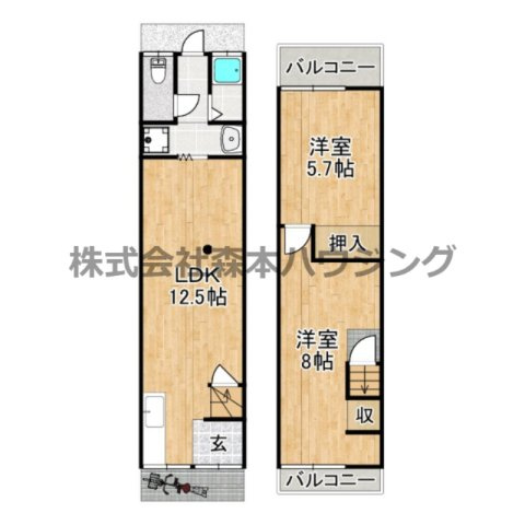 【間取り】 | 　大東市西楠の里町5テラス