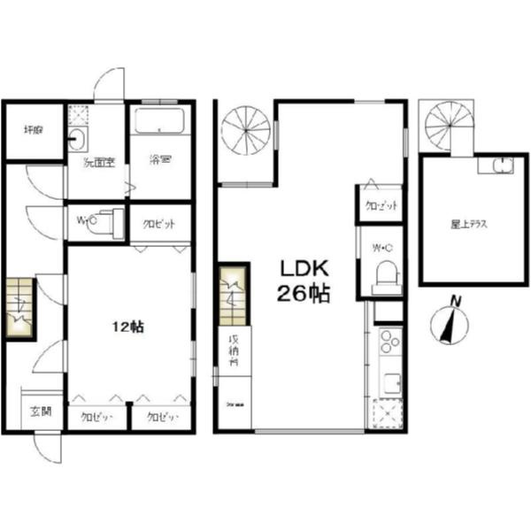 北野町戸建の間取り