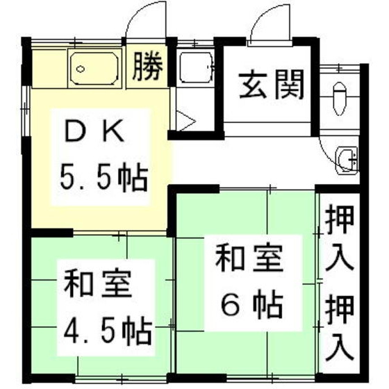 茜部菱野３丁目貸家の間取り