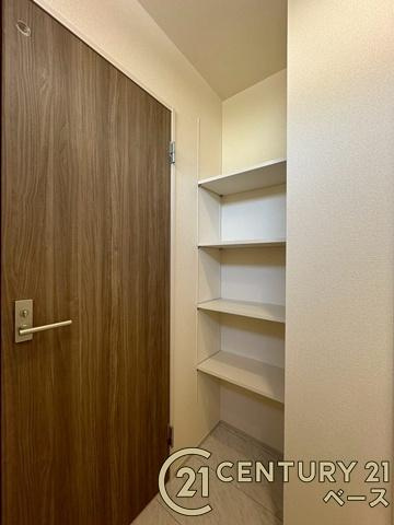 磯城郡田原本町八尾 ／新築一戸建の収納|■現地撮影写真■あると便利な洗面室の収納を完備！