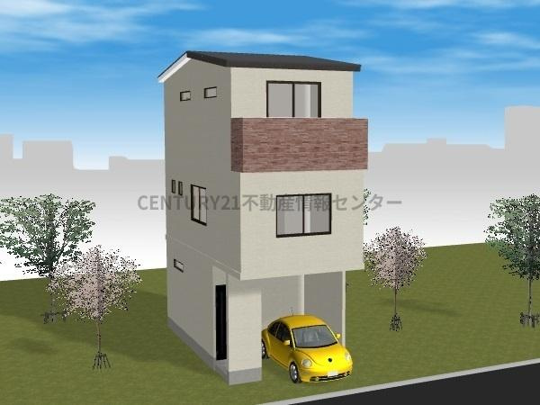 【その他】 | 三津屋北２丁目　建築条件付宅地　 | ※モデルハウスのお写真です。
建築参考プラン（間取り図面参照）
　延床面積：８１.７８平米
　間取り：３ＬＤＫ
　価格：２０８０万円
