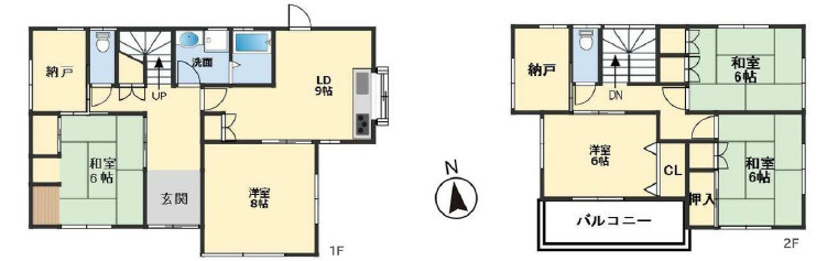 北今宿戸建の間取り