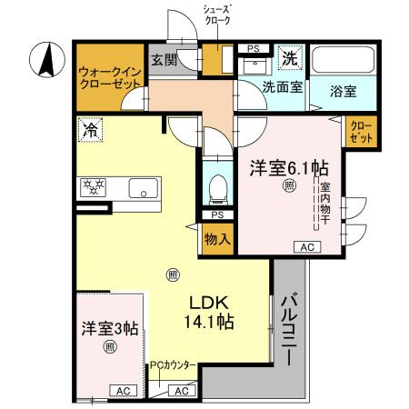 CASA　MUKAINOの間取り