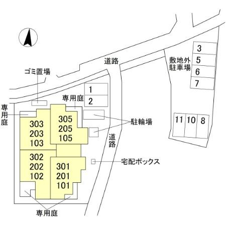 CASA　MUKAINOの区画図
