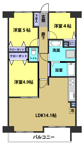 ダイアパレス川越・霞ヶ関の間取り