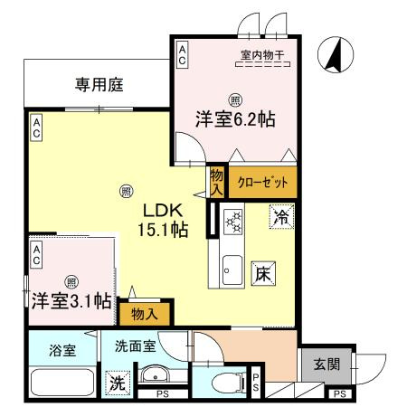 CASA　MUKAINOの間取り