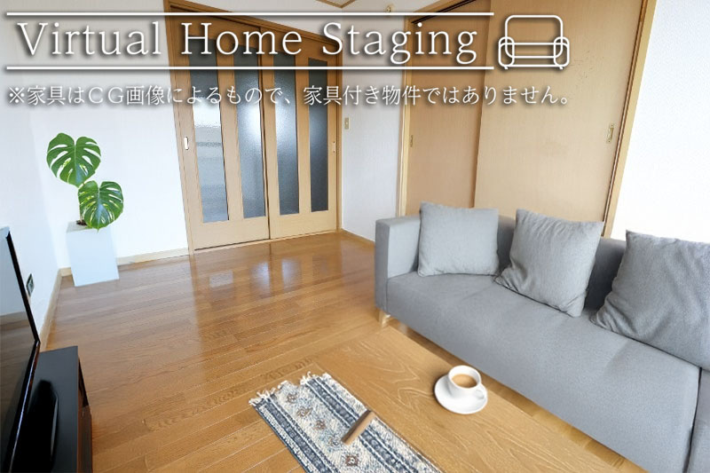 ピュアハイツの居間・リビング|家具配置イメージです