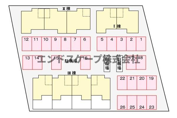 メゾン・アンソレイエ　Ⅲの区画図|高崎、前橋のお部屋探しはエンドスケープまで！お客様の理想お聞かせ下さい♪