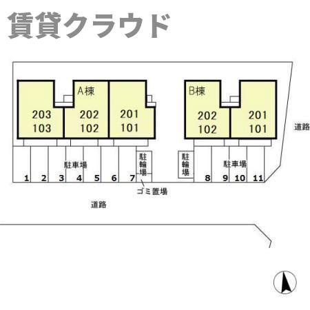 コーポ小倉Aの区画図