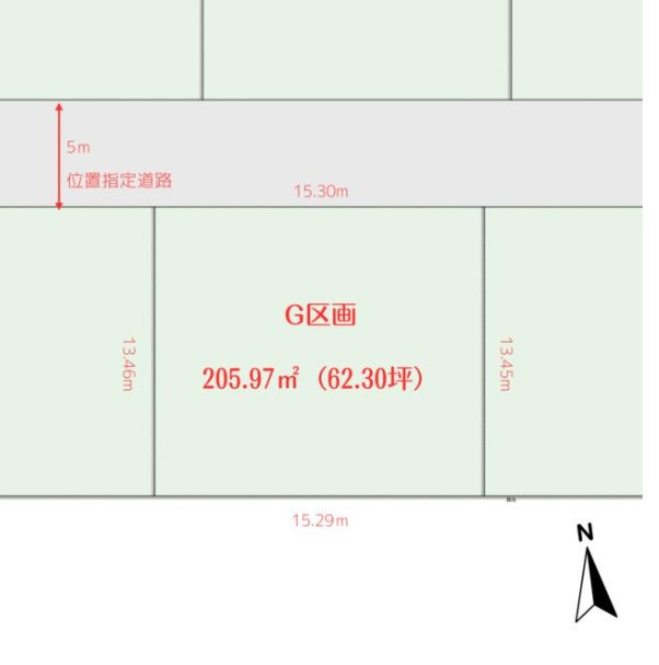 エースタウン田部井8 G区画の区画図