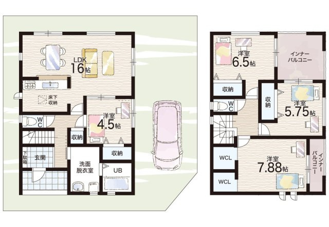枚方市甲斐田新町　新築一戸建ての間取り|1号地