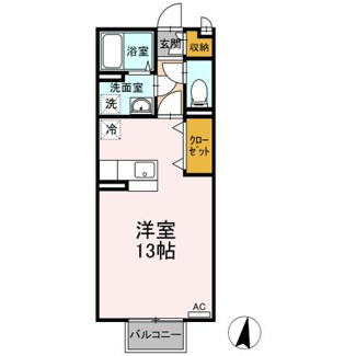 【間取り】 | ソレイユ引野 | 1Room