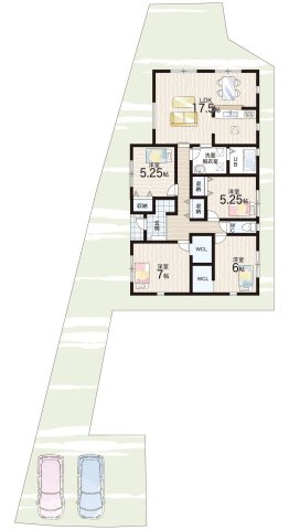岸和田市池尻町　第3期　新築一戸建ての間取り|1号地
