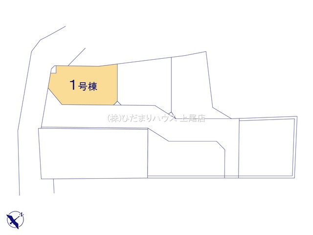 北本市二ツ家2丁目3期　新築戸建　ブルーミング01の区画図