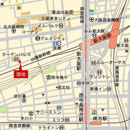 Mid Court 新大阪の地図