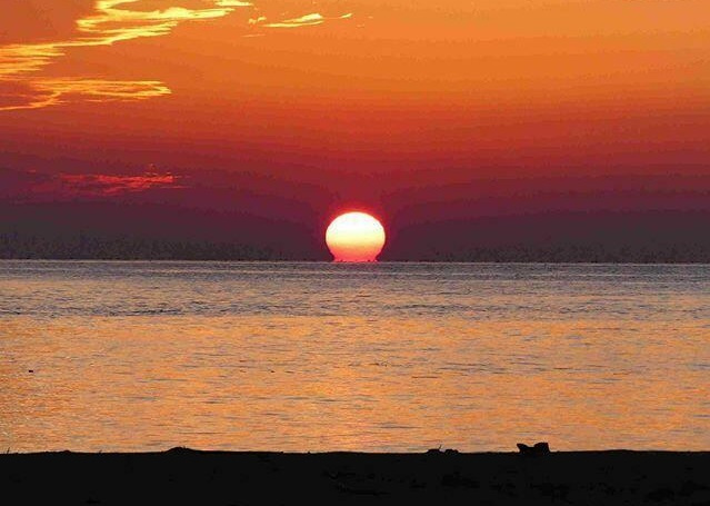  | 淡路市斗ノ内　オーシャンビューの眺望の別荘用地 | 夕日画像