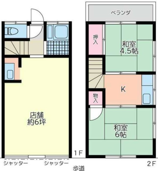 豊町店舗の間取り