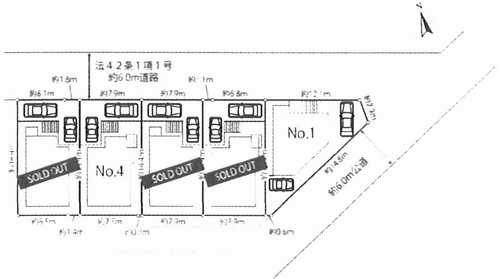 藤沢市白旗1丁目新築戸建て　№4の区画図