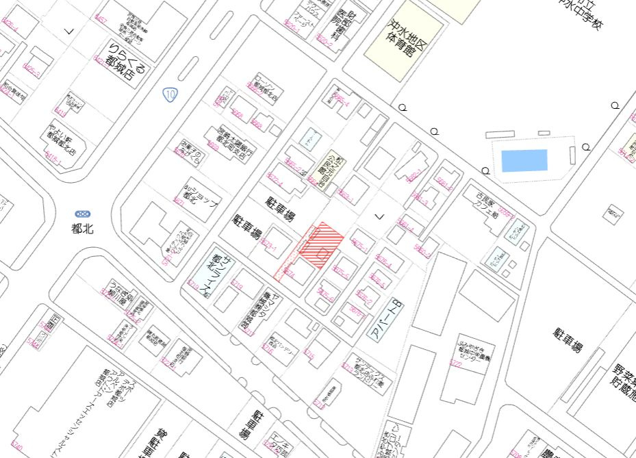 都城市都北町の売地の土地図
