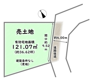 【土地図】 | 右京区花園大藪町　建築条件なし