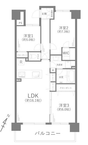 コスモシティ横浜石川町の間取り